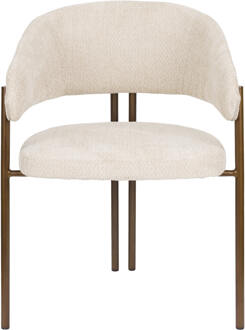 Dutchbone Eetkamerstoel 'Naida' Bouclé, kleur Beige