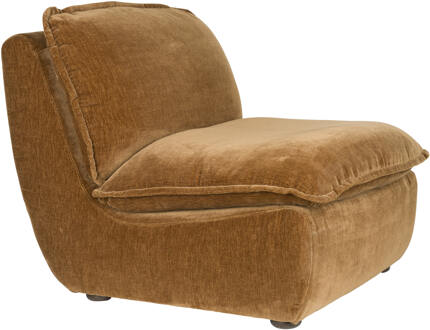 Dutchbone Fauteuil 'Radley' Velvet, kleur Cognac