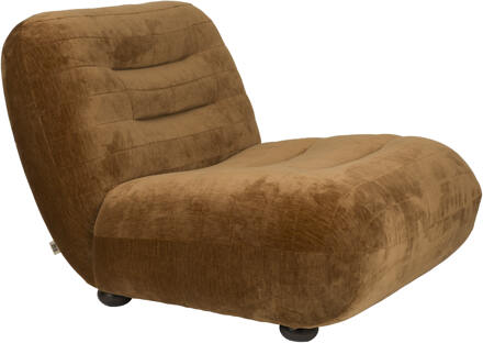 Dutchbone Fauteuil 'Wyatt' Velvet, kleur Cognac