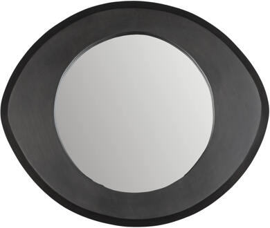 Dutchbone Spiegel 'Aren' Mangohout, 55 x 47cm Zwart - 55 cm