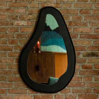 Dutchbone Spiegel 'Aren' Mangohout, 92 x 61cm Zwart