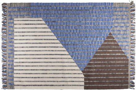 Dutchbone Vloerkleed 'Hampton' 200 x 300cm, kleur Blauw - 200 x 300 cm