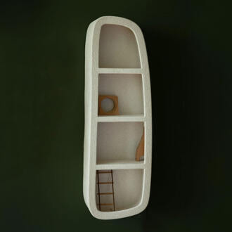 Dutchbone Wandplank 'Veda' Gerecycled marmer, 120 x 38cm - 120 cm