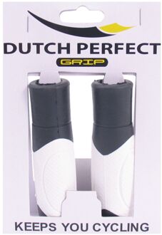 Dutchperfect Stevige rubberen fietsgreep, 80cm, zwart Wit