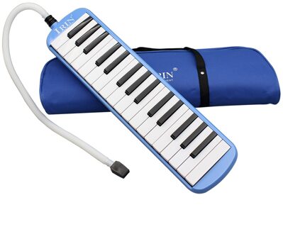Duurzaam 32 Piano Toetsen Melodica Met Draagtas Muziekinstrument Voor Muziek Liefhebbers Beginners Prachtige Afwerking Blauw