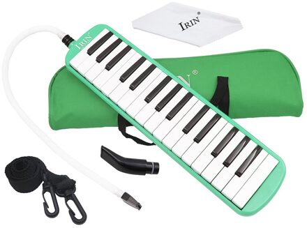Duurzaam 32 Piano Toetsen Melodica Met Draagtas Muziekinstrument Voor Muziek Liefhebbers Beginners Prachtige Afwerking groen