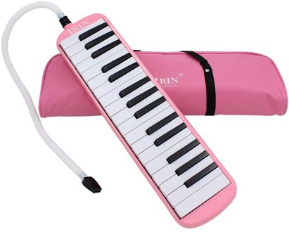 Duurzaam 32 Piano Toetsen Melodica Met Draagtas Muziekinstrument Voor Muziek Liefhebbers Beginners Prachtige Afwerking Roze