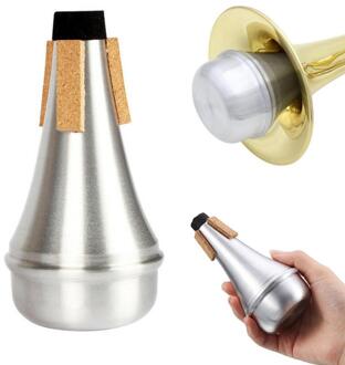 Duurzaam Aluminium Trompet Mute Kurk Rand Bescherming Rechte Trompet Mute Jazz Messing Muziekinstrument Onderdelen