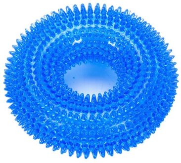 Duurzaam Dog Chew Toys Funny Pet Piepende Speelgoed Cirkel Voor Kleine Middelgrote En Grote Honden Katten Molaire blauw / M