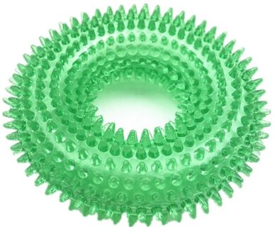 Duurzaam Dog Chew Toys Funny Pet Piepende Speelgoed Cirkel Voor Kleine Middelgrote En Grote Honden Katten Molaire groen / S