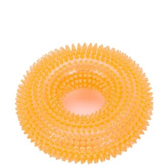 Duurzaam Dog Chew Toys Funny Pet Piepende Speelgoed Cirkel Voor Kleine Middelgrote En Grote Honden Katten Molaire oranje / M
