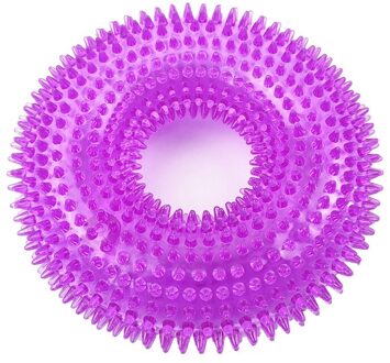 Duurzaam Dog Chew Toys Funny Pet Piepende Speelgoed Cirkel Voor Kleine Middelgrote En Grote Honden Katten Molaire paars / M