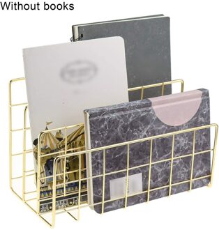 Duurzaam En Handig Smeedijzeren Metalen Drie Raster Boekenplank Boek Stand Desktop Decoratie Bestand En Boek Organizer