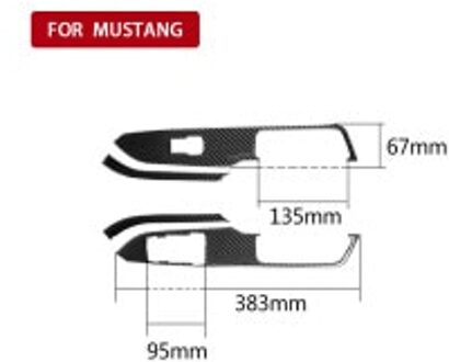 Duurzaam En Praktisch 4 Stuks Voor Ford Mustang -19 Koolstofvezel Venster Lift Schakelaar Knop Cover Trim