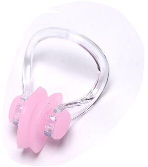 Duurzaam Geen-Slip Zachte Siliconen Staaldraad Neus Clip Voor Mannen Vrouwen Kinderen Zomer Zwemmen Duiken Apparatuur Roze