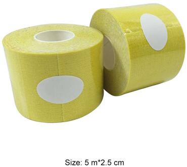 Duurzaam Kinesiologie Tape Multifunctionele 5M X 2.5Cm Kinesiologie Tape Bandage Sport Fitness Roll Elastische Lijm Sticker geel