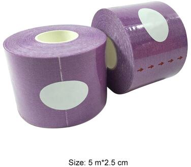 Duurzaam Kinesiologie Tape Multifunctionele 5M X 2.5Cm Kinesiologie Tape Bandage Sport Fitness Roll Elastische Lijm Sticker Paars