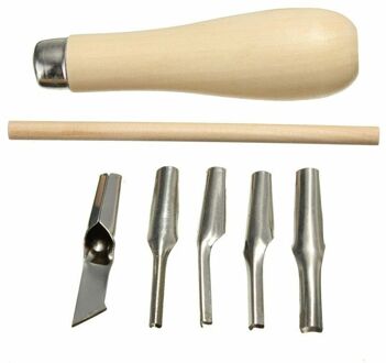 Duurzaam Lino Blok Snijden Rubber Stamp Carving Gereedschap Met 5 Blade Bits Voor Print Maken Doe Sculptuur Noodzakelijk Instrument Handwerk gereedschap