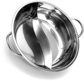 Duurzaam Mandarijn Eend Pot Single-Layer Binaural Roestvrij Staal Soep Fondue Pot 28Cm Twin Verdeeld Pot