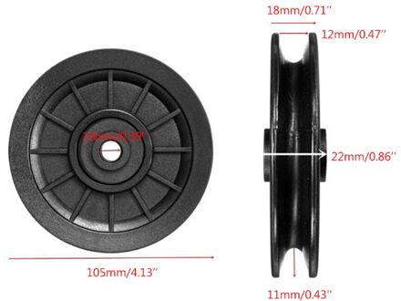 Duurzaam Nylon Lager Katrol Wiel Kabel Gym Fitness Apparatuur Deel 90/105Mm Rood