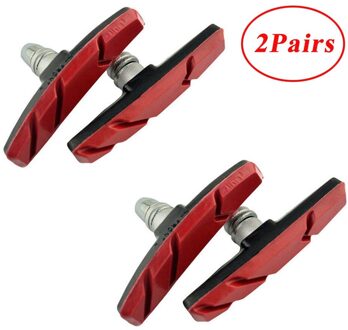 Duurzaam Outdoor Sport Fietsen Mountainbike Road Fietsen Rubber Vbrake Houder Schoenen Pads Accessoires Een Paar Pads 2 paar- rood