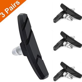 Duurzaam Outdoor Sport Fietsen Mountainbike Road Fietsen Rubber Vbrake Houder Schoenen Pads Accessoires Een Paar Pads 3 paar- zwart