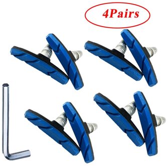 Duurzaam Outdoor Sport Fietsen Mountainbike Road Fietsen Rubber Vbrake Houder Schoenen Pads Accessoires Een Paar Pads 4 paar- blauw