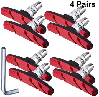 Duurzaam Outdoor Sport Fietsen Mountainbike Road Fietsen Rubber Vbrake Houder Schoenen Pads Accessoires Een Paar Pads 4 paar- rood