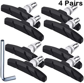 Duurzaam Outdoor Sport Fietsen Mountainbike Road Fietsen Rubber Vbrake Houder Schoenen Pads Accessoires Een Paar Pads 4 paar- zwart