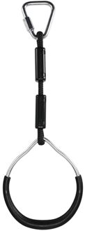 Duurzaam Outdoor Swing Bar Ringen Gymnastiek Ring Klimmen Opknoping Ringen Premium Abs En Metalen Schommels Accessoires Kinderen zwart