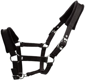 Duurzaam Paard Halter Afneembare Praktische Meerdere Maten Verstelbare Riem Dikker Dubbele Gelaagde Accessoires Fleece Gewatteerde zwart L