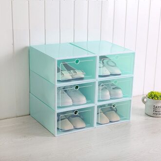 Duurzaam Plastic Clear Shoe Opslag Transparante Laars Box Stapelbaar Case Organizer groen-S
