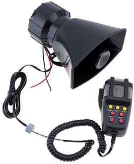 Duurzaam Plastic Super Luid 100W 12V 5 Geluiden Motorfiets Auto Van Vrachtwagen Speaker Luide Sirene Hoorn 105db Met mic
