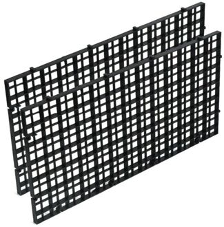 Duurzaam Plastic Vis Rooster Divider Houder Aquarium Lade Ei Krat Aquarium Tank Filter Bodem Isoleren Pane 4Pcs zwart