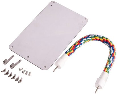 Duurzaam Praktische Rvs Vogel Spiegel Met Touw Vogel Speelgoed Papegaai Swing Papegaai Habitat Papegaai Speelgoed 12x17cm