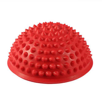 Duurzaam Pvc Spiky Half Ronde Massage Bal Trigger Punt Hand Voet Pijnbestrijding Fitness Fascia Oefening Yoga Bal Gezondheidszorg tool Rood