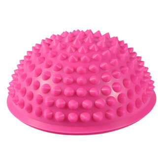 Duurzaam Pvc Spiky Half Ronde Massage Bal Trigger Punt Hand Voet Pijnbestrijding Fitness Fascia Oefening Yoga Bal Gezondheidszorg tool Roze