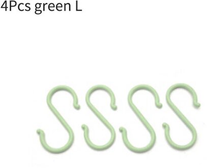 Duurzaam S Vorm Kinderwagen Hanger Multi-purpose Draagbare Plastic Keuken Haken Kleding Rack Thuis Organisator 4stk groen L