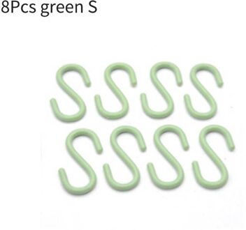 Duurzaam S Vorm Kinderwagen Hanger Multi-purpose Draagbare Plastic Keuken Haken Kleding Rack Thuis Organisator 8stk groen S