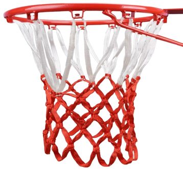 Duurzaam Standard Size Nylon Draad Sport Basketbal Hoop Mesh Net Bord Velg Bal Pum wit en rood
