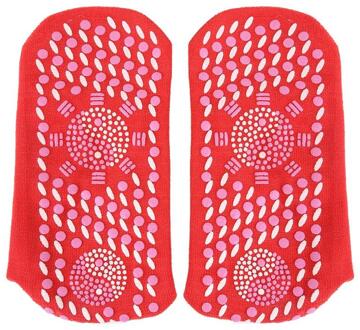 Duurzaam Zelf Verwarmd Sokken multifunctionele Toermalijn Zelf Verwarmd Sokken Winter Magnetische Therapie Gezonde Sokken voor Sport Rood