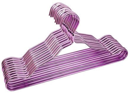 Duurzame Metalen Kleerhangers Kledingkast Rek Thuis Coat Broek Anti-Slip Drogen Hangers Volwassen/Kind Kledingrek organizer paars
