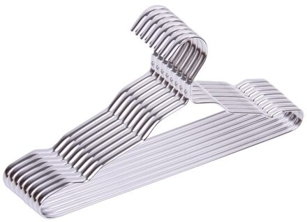 Duurzame Metalen Kleerhangers Kledingkast Rek Thuis Coat Broek Anti-Slip Drogen Hangers Volwassen/Kind Kledingrek organizer zilver