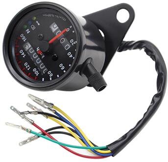 Duurzame Motorfiets Snelheidsmeter Delicate Retro 12V Motorfiets Snelheidsmeter Kilometerteller Met Neutrale Gear Koplamp Indicator
