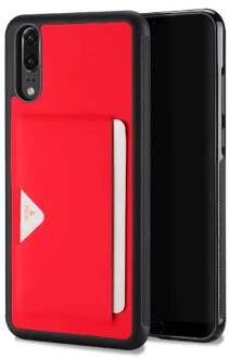 Dux Ducis Huawei P20 TPU Hoesje Rood met Pashouder