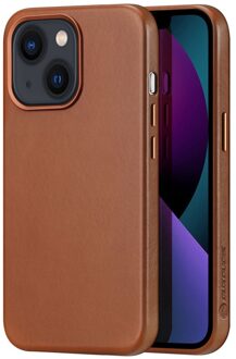 Dux Ducis iPhone 13 Leren - Backcover hoesje - Cognac Paars