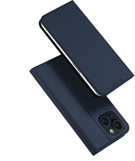 Dux Ducis iPhone 15 Plus - Slim bookcase hoesje - Donkerblauw