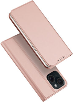 Dux Ducis iPhone 15 Plus - Slim bookcase hoesje - Rose Goud
