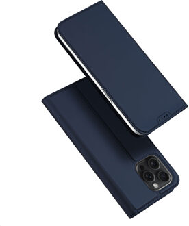Dux Ducis iPhone 15 Pro - Slim bookcase hoesje - Donkerblauw