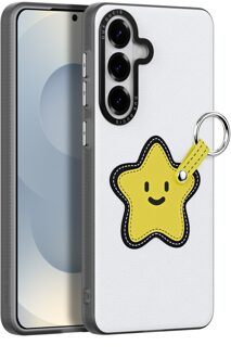 Dux Ducis Luvy Samsung Galaxy S26 Plus PU-leren backcover hoes met ringhouder - Ster/Wit